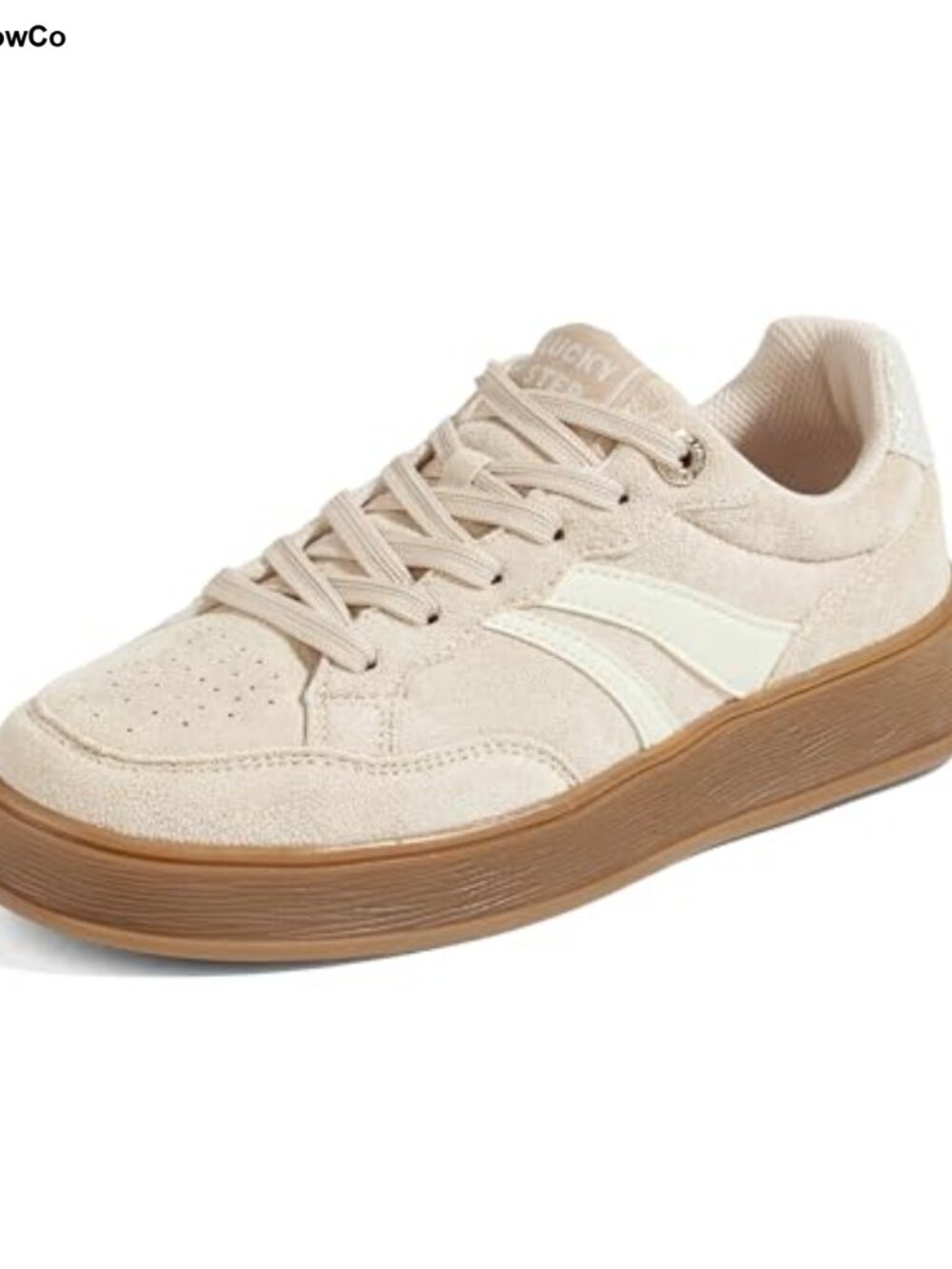 Vegan Leather & Faux Suede Platform Sneakers Comfortable Casual Non-Slip Gum
